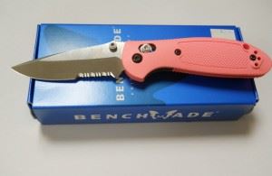 BENCHMADE 美国蝴蝶556S-PNK 粉红色半齿折刀